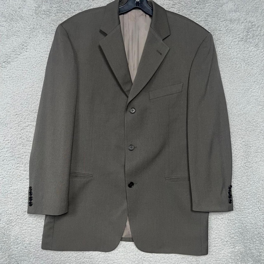 VTG Boss Hugo Boss Einstein/Sigma Blazer Men's Sz 42R Gray 100% Virgin Wool Coat